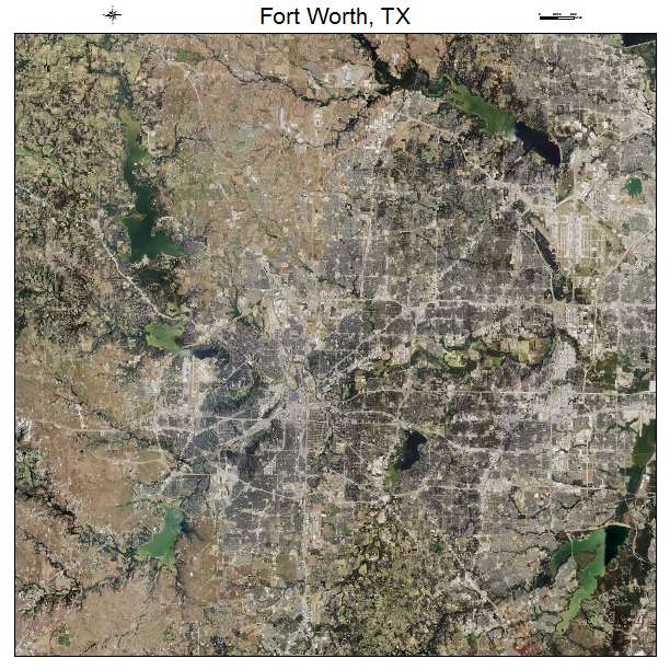 Fort Worth, TX air photo map