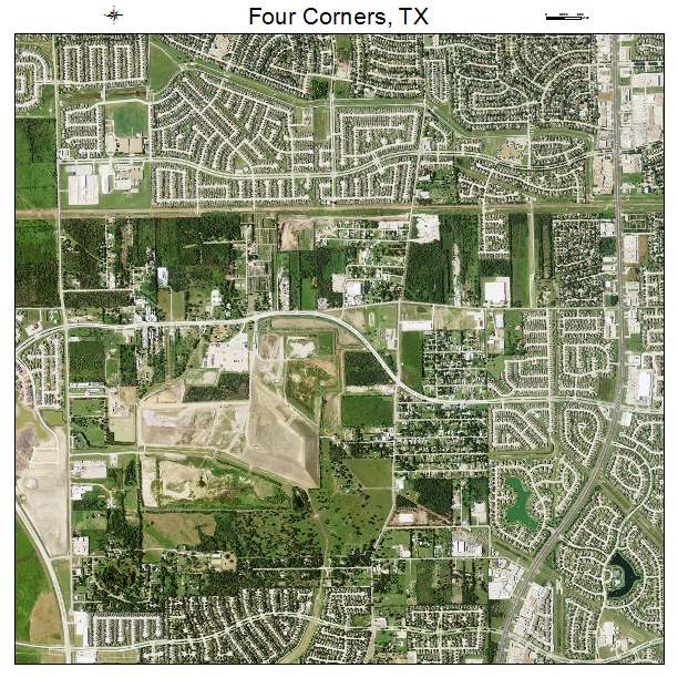 Four Corners, TX air photo map