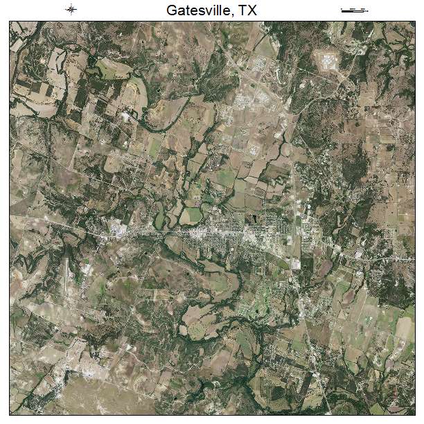 Gatesville, TX air photo map