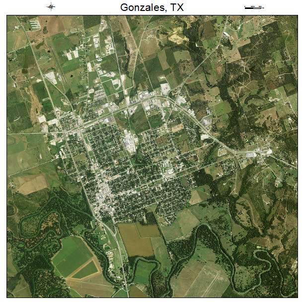 Gonzales, TX air photo map