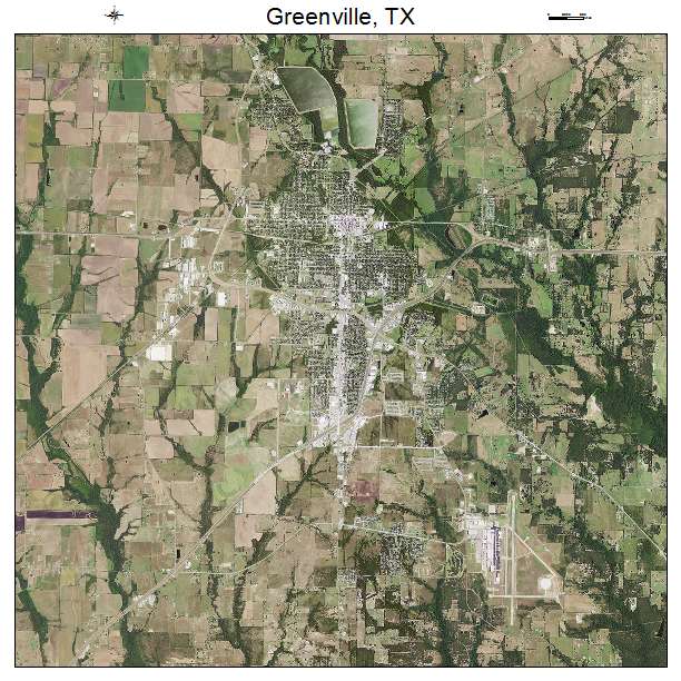 Greenville, TX air photo map