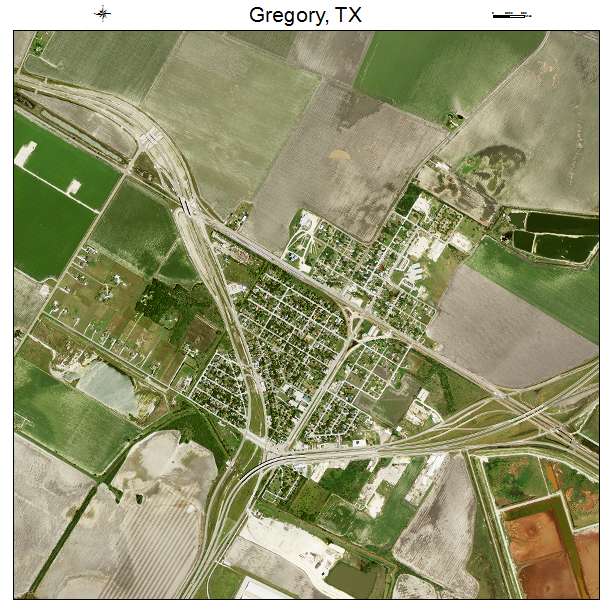 Gregory, TX air photo map