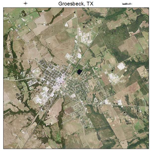 Groesbeck, TX air photo map
