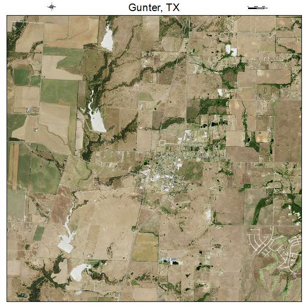 Gunter, TX air photo map