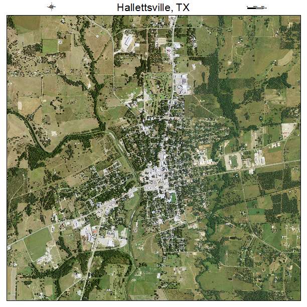 Hallettsville, TX air photo map