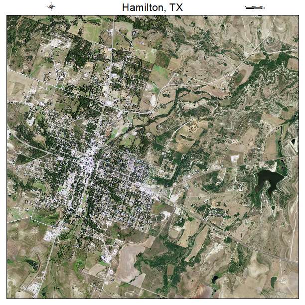 Hamilton, TX air photo map