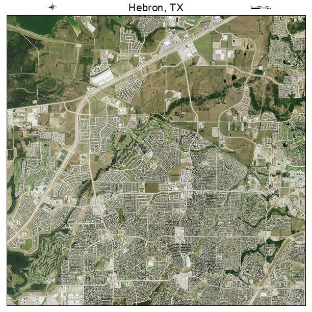 Hebron, TX air photo map