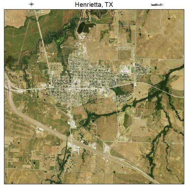 Henrietta, TX air photo map