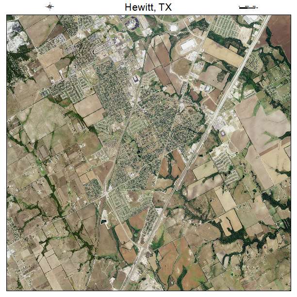 Hewitt, TX air photo map