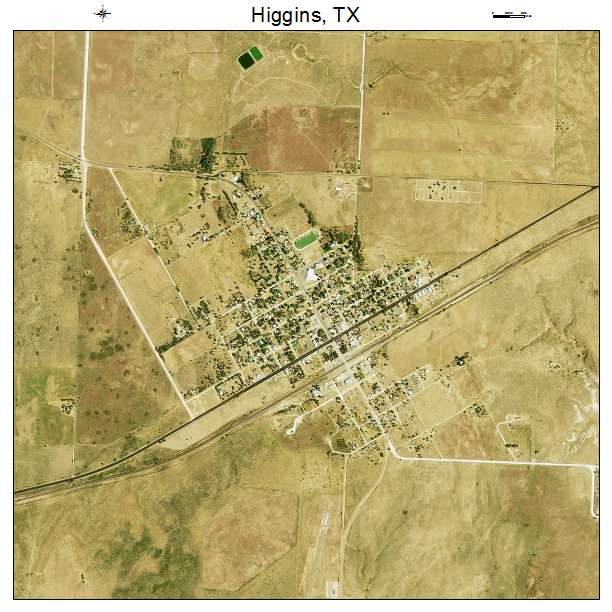 Higgins, TX air photo map