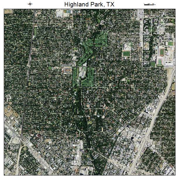 Highland Park, TX air photo map