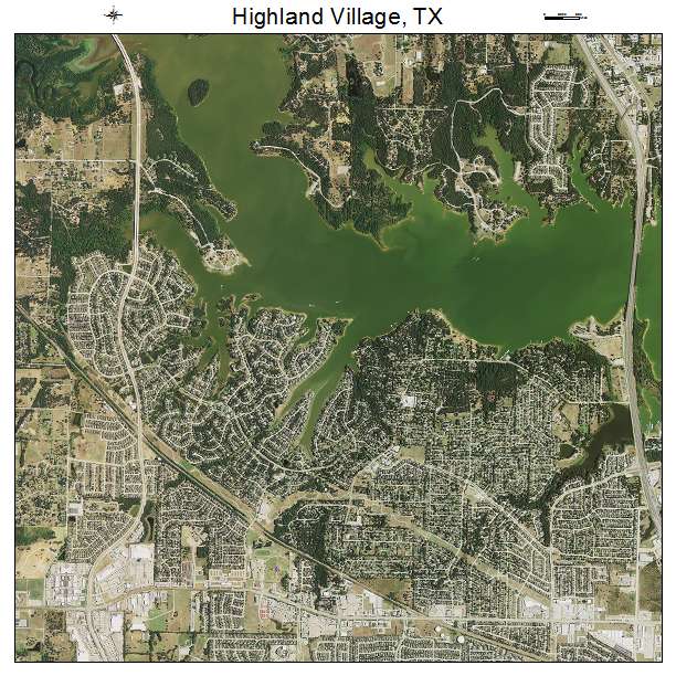Highland Village, TX air photo map