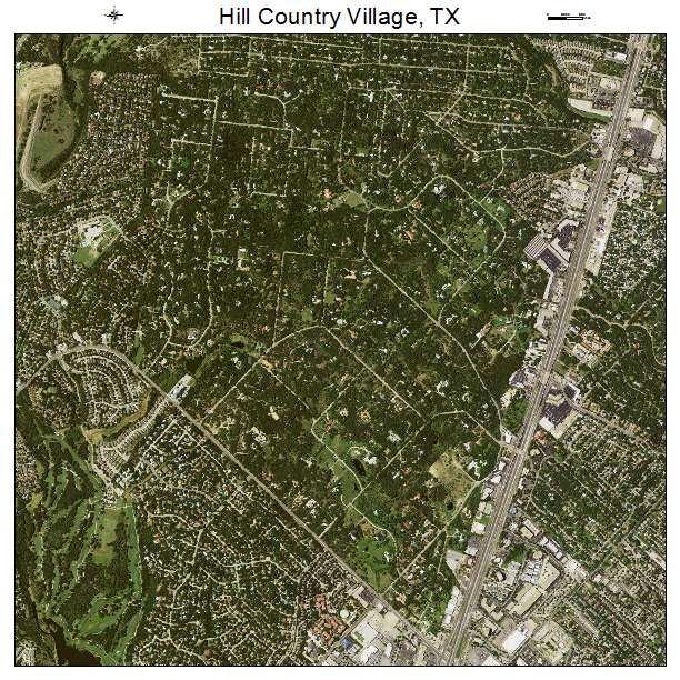 Hill Country Village, TX air photo map