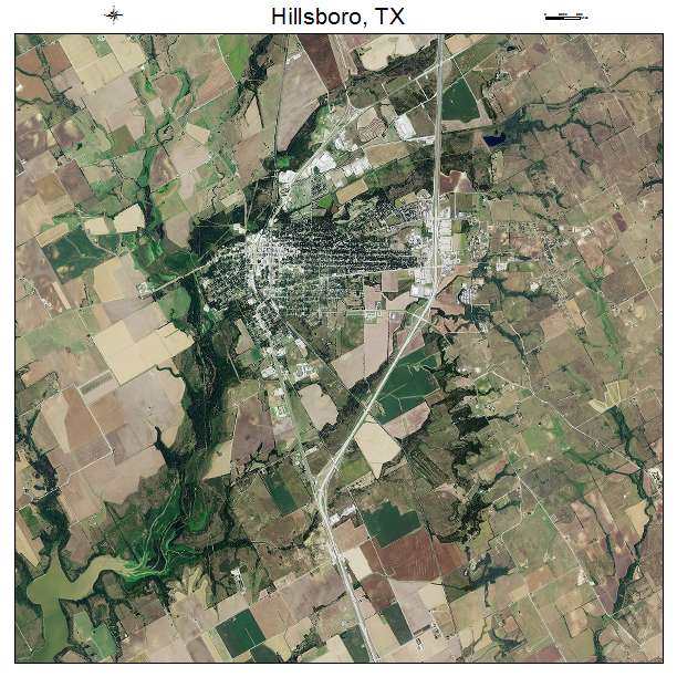 Hillsboro, TX air photo map