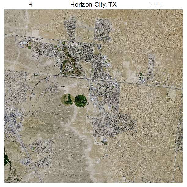 Horizon City, TX air photo map
