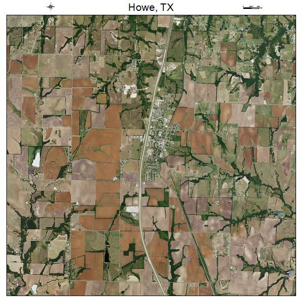 Howe, TX air photo map