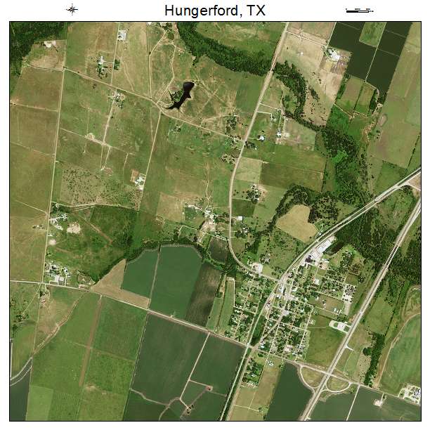 Hungerford, TX air photo map