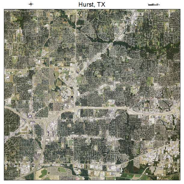 Hurst, TX air photo map