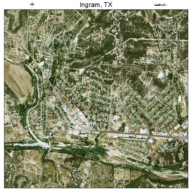 Ingram, TX air photo map