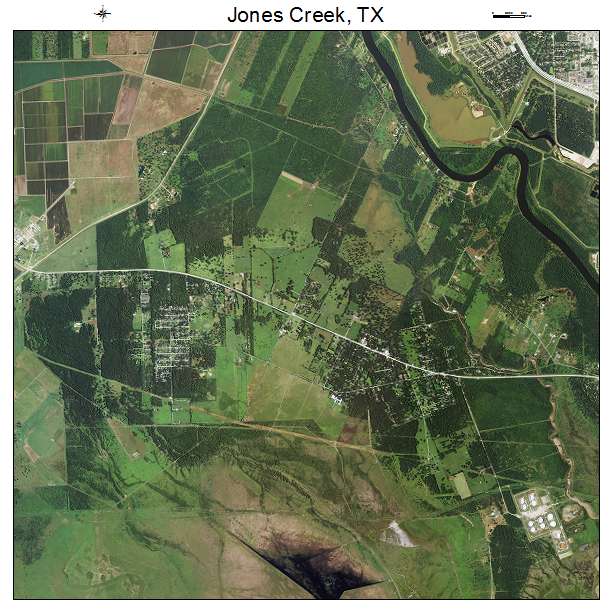 Jones Creek, TX air photo map