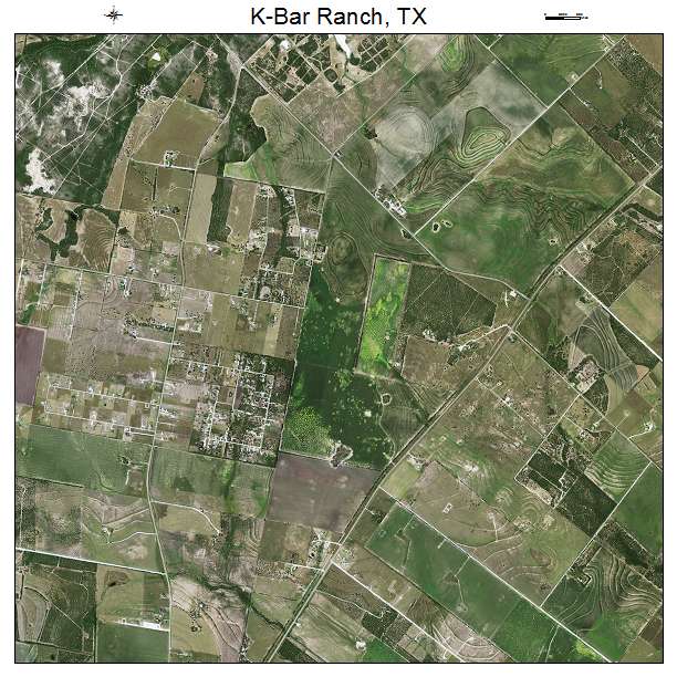 K Bar Ranch, TX air photo map