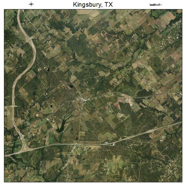 Kingsbury, TX air photo map