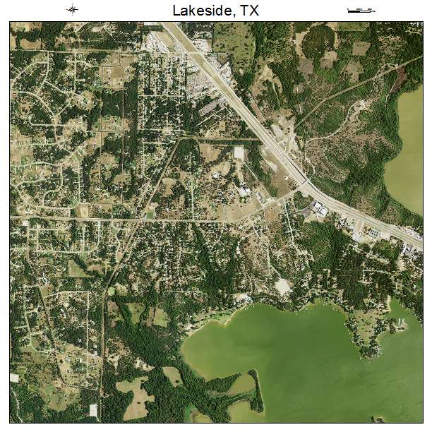 Lakeside, TX air photo map