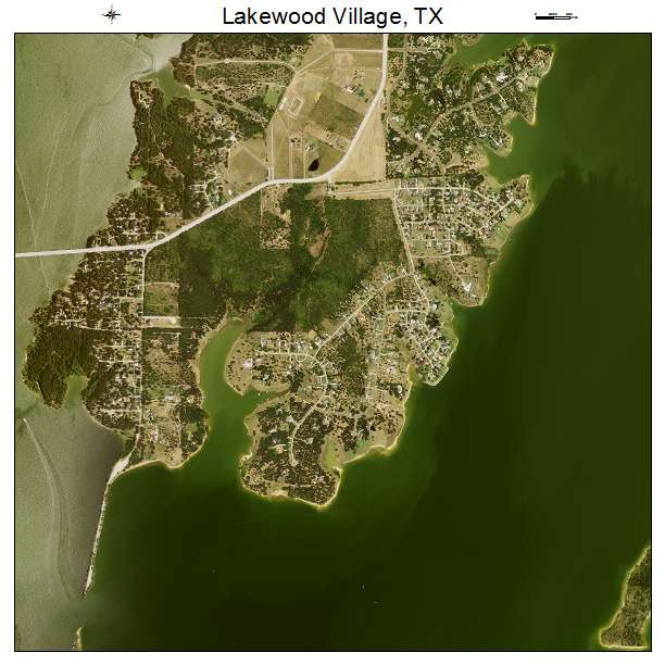 Lakewood Village, TX air photo map