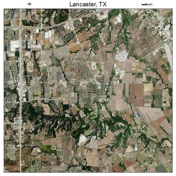 Lancaster, TX air photo map