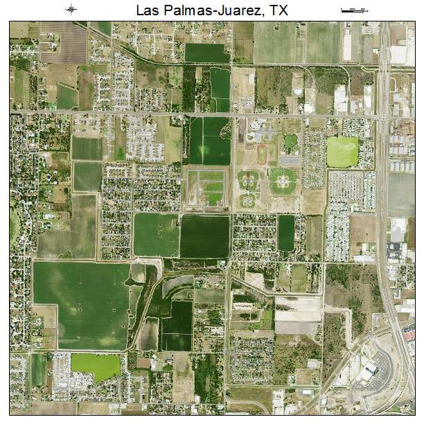Las Palmas Juarez, TX air photo map