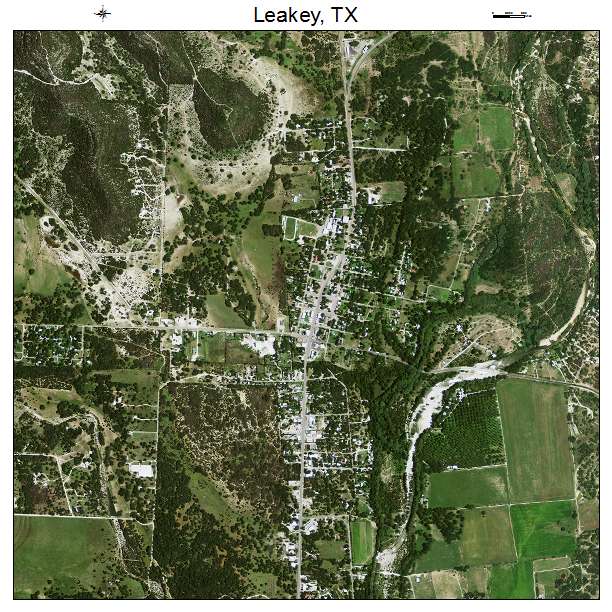 Leakey, TX air photo map