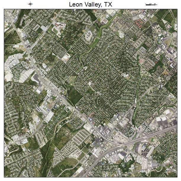 Leon Valley, TX air photo map