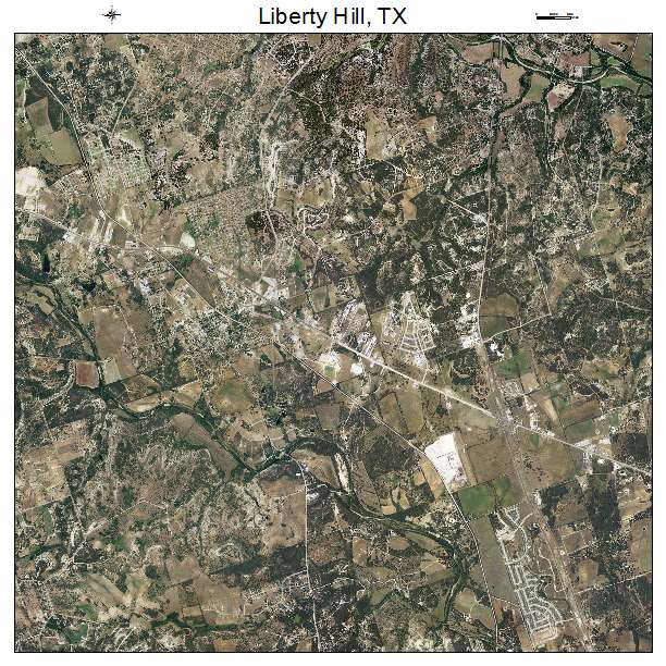 Liberty Hill, TX air photo map