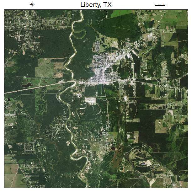 Liberty, TX air photo map