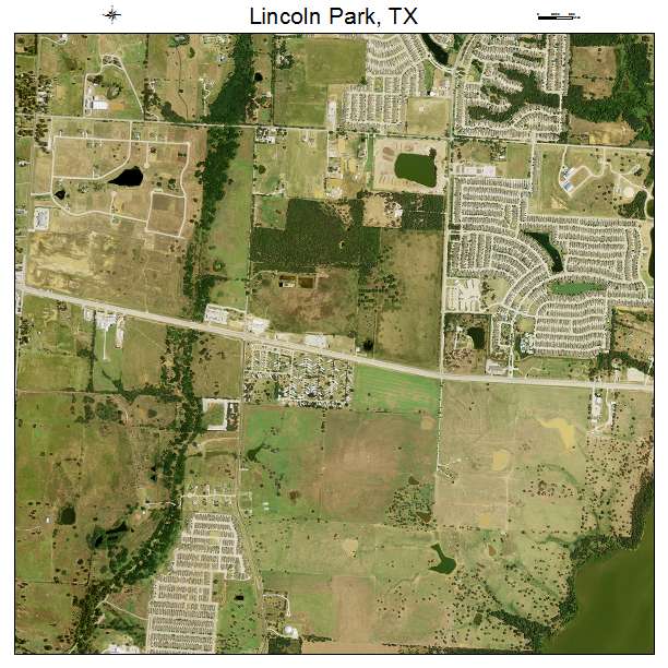 Lincoln Park, TX air photo map