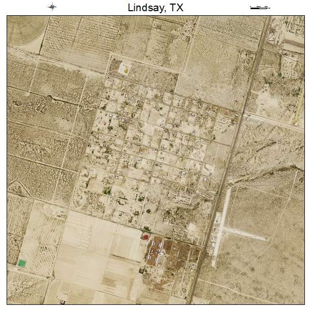Lindsay, TX air photo map
