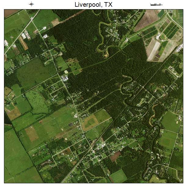 Liverpool, TX air photo map