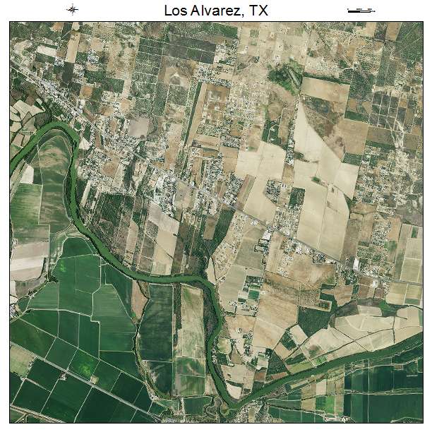 Los Alvarez, TX air photo map