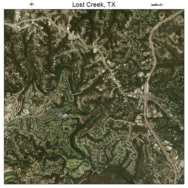 Lost Creek, TX air photo map