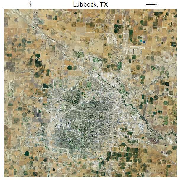 Lubbock, TX air photo map