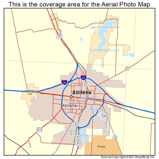 Aerial Photography Map Of Abilene Tx Texas