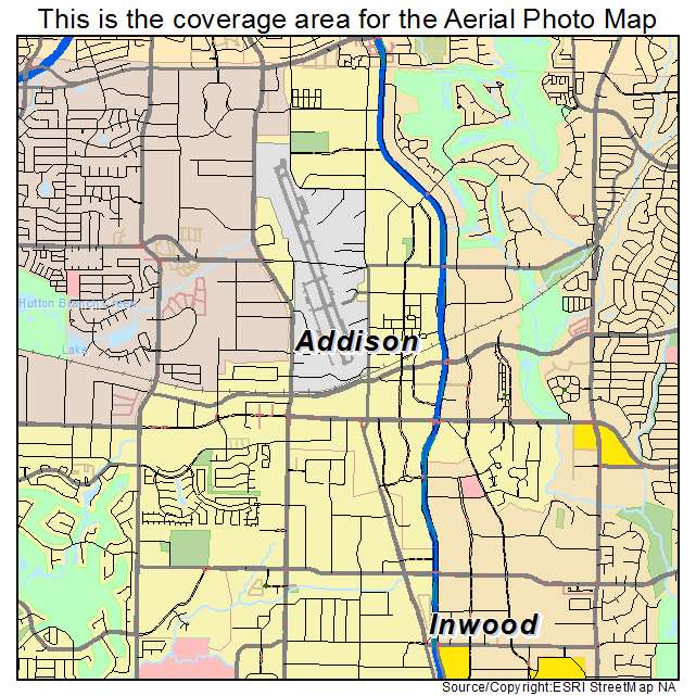 Addison, TX location map 