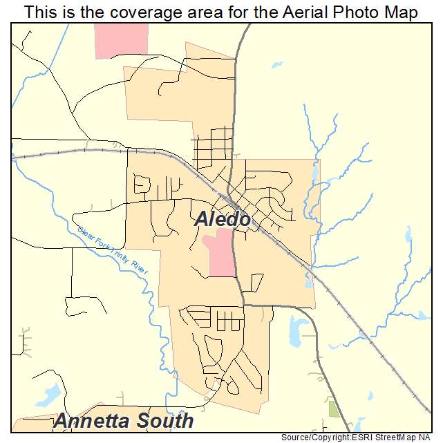 Aerial Photography Map of Aledo, TX Texas
