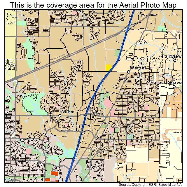 Allen, TX location map 