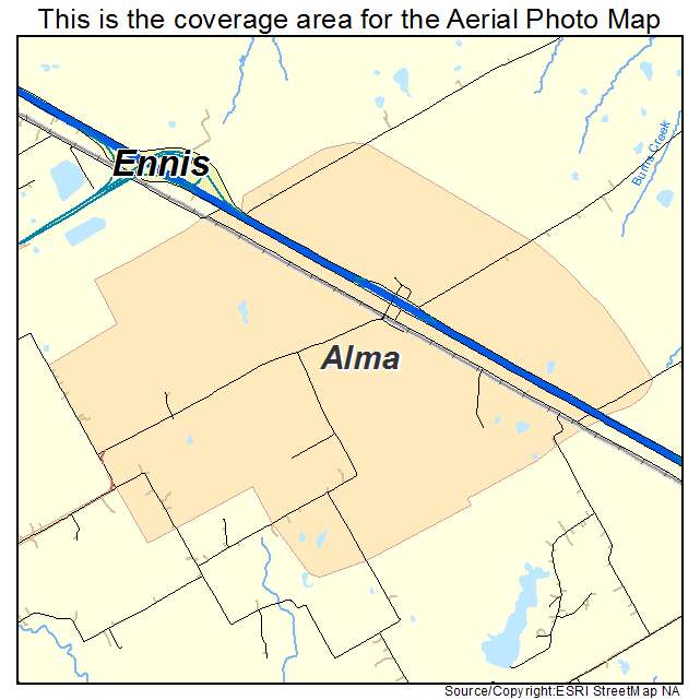 Alma, TX location map 