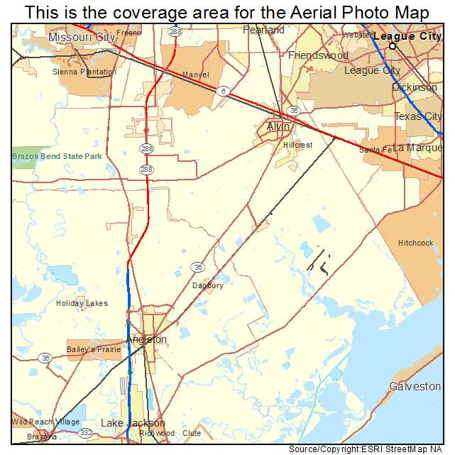Alvin, TX location map 