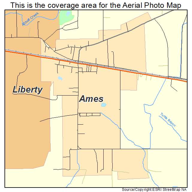 Ames, TX location map 