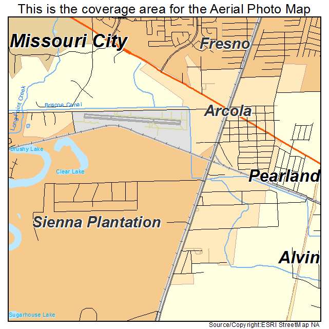 Arcola, TX location map 