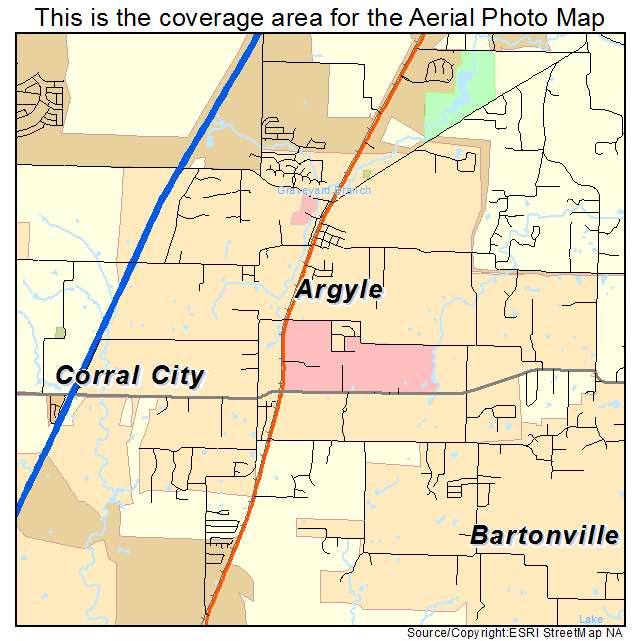 Argyle, TX location map 