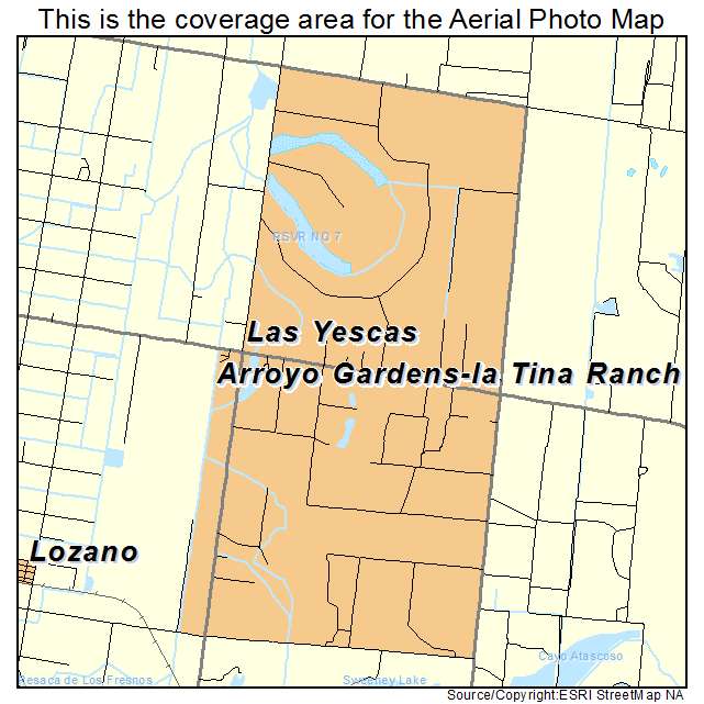 Arroyo Gardens La Tina Ranch, TX location map 